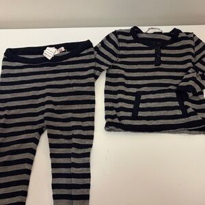 Bonpoint Black and Gray Striped Kids Matching Set